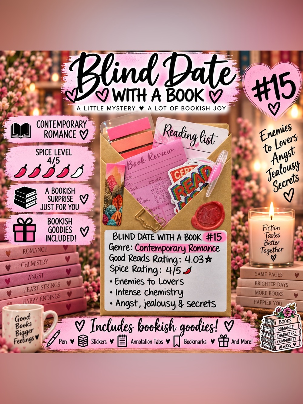 Blind Date With A Book #15 - Contemporary Romance Book & Accessories